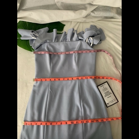 NWT $259 XSCAPE Ruffled Off the Shoulder Gown in Sky Blue‎ [ SZ 6 ] #e914 - Picture 12 of 12